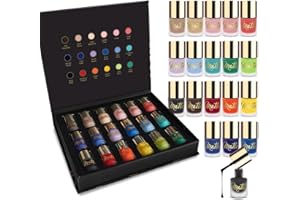 ‎BEAUTY4BRITAIN Mattes Nagellack-Set – 18 Farben in einer luxuriösen Schwarz-Gold-Box mit Magnetverschluss, mattierte Glasfläschchen und goldfarbene Kappen – Gel-freie Formel – 100% britische Marke