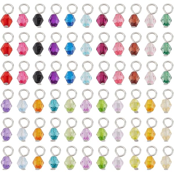 PH PandaHall 110 Breloques Perles Bicônes Cristal 5mm – 22 Couleurs, Pour Bijoux, Bracelets, Colliers, Porte-Clés Et Créations DIY