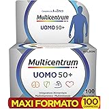 Multicentrum Uomo 50+ Integratore Alimentare Multivitaminico Completo, con Vitamina D3, Supporto Contro la Stanchezza per Uom