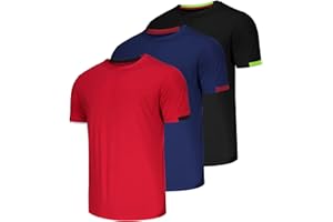 Chenjunrong 3 Pack Herren Sports Tshirts Atmungsaktiv Schnelltrocknend Kurzarm T-Shirts Funktionsshirt Sportshirt Schnelltrocknend Atmungsaktiv Sport Shirt Männer Laufshirt Kurzarm Trainingsshirt