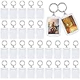 NALACAL Photo Keyring 30 Pieces Blank Photo Keyrings Double Sided Blank Insert Keychain Acrylic Clear Photo Key Rings with Split Ring for Crafting Gift for Family Friends Photo (4 x 5.5cm)