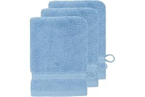 SENSEI LA MAISON DU COTON Sensei Maison - Lot de 3 Gants de Toilette 550 g/m² Luxury - 16x22 cm - Lavande