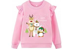 TCWWBB Kids Christmas Jumper Xmas Sweatshirt Jumpers Boys Girls Unisex Santa Claus Bear Reindeer Tops Children Long Sleeve Cotton Pullover Outfits Casual Crewneck Winter Clothes Age 1-11 Years