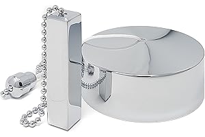 CubeTECH Bathroom Light Pull Cord and Fitting Kit - Chrome Square Light Switch (Bathroom Light Switch, Ceiling Pendant Light Cord Pull String, Black Bathroom Accessories) Bathroom Accessory