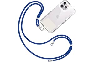 TBOC Cordon Collier Laniere Portable [Bleu Électrique] avec Patch de Fixation [Blanc Ice] et Sangle de Suspension Amovible Réglable et Résistante Compatible avec Toutes Marques Téléphone Accessoires