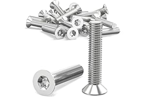 ORTAVA Tornillos de cabeza avellanada M6 x 30 mm, M6, tornillos de cabeza avellanada Torx de acero inoxidable 304, tornillo de cabeza avellanada con hexágono interior/Torx (ISR/TX) según la norma ISO