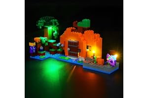 cooldac Kit d'éclairage LED pour Lego 21248 Minecraft La ferme de citrouilles, kit de lumières décoratives créatives compatibles avec Lego 21248 Minecraft, modèle de briques de la ferme de
