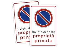 AYIFAN 2pz Cartello proprietà privata divieto di sosta in Alluminio Metallo 30cm x 20cm– Resistente UV Impermeabile Facile da installare Fori inclusi