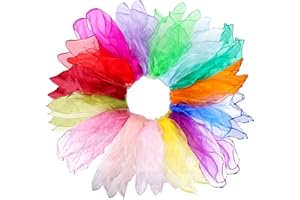 NIZIRIOO 30 sztuk ręczników do żonglerki – ręczniki do tańca, szyfonowe, kolorowe żonglerki, szale, dla dzieci, kwadratowe, do tańca, ręczniki do tańca, kolorowe ręczniki do żonglerki, gimnastyki, do