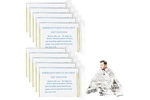 Traxenta 10 Pièces Couverture de Survie Reutilisable, Couvertures Thermiques d'urgence Indéchirable & Imperméable pour l'extérieur, Randonnée, Survie, Marathons, Premiers Secours Or/Argent 160 x 210cm