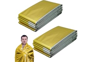 RLXMARTD Rettungsdecke Gold/Silber 210x160cm Rettungsfolie Wärmedecke Erste Hilfe Wärmefolie Emergency Blanket