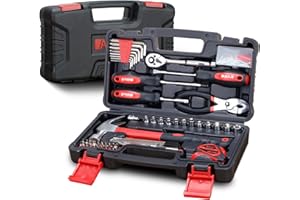 AIRAJ PRO 132 Piece Tool Kit Set DIY Repair & Car Maintenance,Household Tool Set for Home Including Daily Hand Tools for Home & Office.Tool Kits for Home with Plastic Tool Box