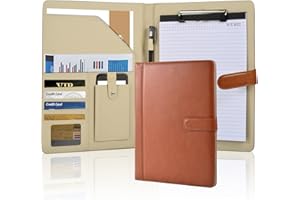 XNONE Portapapeles de piel sintética A4 con bloc de notas A4, organizador para teléfono móvil, soporte para tarjetas de visita, con cierre magnético, impermeable, carpeta de negocios para oficina, color