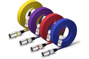 Câble EBXYA XLR 7.6 m/25FT 4 packs de couleurs pour microphone Audio Mixer-XLR mâle à femelle 3 broches câble de raccordement de scène équilibré