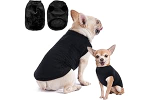 TALWIOR Hundepullover Hundemantel Fleece für Kleine Hunde Fleecemantel Hunde Fleece Pullover für Kleine Hunde Katzenpullover Fleecejacke Hundekleidung für Chihuahua Französische Bulldogge(Schwarz,M)