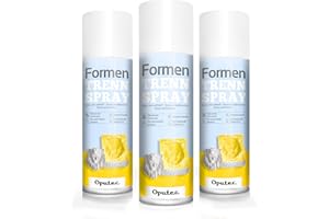 Oputec 3 x 500ml Spray distaccante per stampi per Applicazioni Creative: Agente distaccante con Effetto Antiaderente per stampi in plastica, stampi in Silicone, Cemento Creativo - Made in Germany