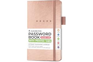 Clever Fox Password Book Pocket – Small Internet Address & Password Journal Organizer – Computer & Website Log-In Keeper Notebook (Rose Gold)