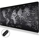 WURK Sottomano da tavolo [mappa del mondo] – qualità premium con clip per cavi – tappetino per mouse – tappetino per mouse XX