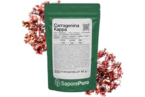 SaporePuro Carragenina Kappa in Polvere 50 g – Senza Glutine – Gelificante e Stabilizzante per Preparazioni Salate, Carni, Gelatine e Dessert