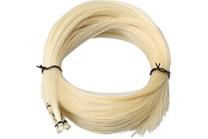 BQLZR Weiß 32,68 Zoll Violinenbogen-Haar-Rosshaar für Violinenbogen-Ersatzteile natürliche ungebleichte 50g