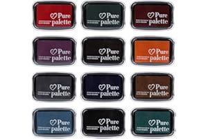 LYCHII Coussins Encreurs, Lomofila 12 Pièces Couleur Vintage Encre Empreinte Digitale pour Usage avec Caoutchouc Timbres Bon Cadeau pour Les Enfants