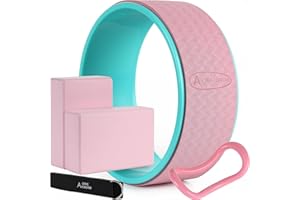 ACTIVE FOREVER 5 in 1 Yoga Block Set - Enhance Balance and Flexibility with Yoga Blocks, Strap, Wheel, and Stretch Ring - Your Complete Solution for Improved Well Being
