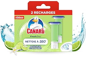 Canard Wc Fresh Disc Recharges Citron Vert – Bloc Sans Cage Nettoyant WC – 2 Recharges