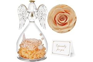 ‎YAMONIC Yamonic Ewige Rose Engel Figur Geschenke für Frauen,Ewige Rose Engel Geschenke für Mama,Geburtstagsgeschenk für Frauen,Oma Geschenk,Ewige Rose im Glas Schutzengel Weihnachten,Muttertagsgeschenk