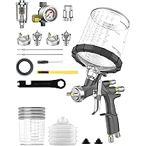 InoKraft Kit Pistola A Spruzzo Usa E Getta HVLP LVLP - 200 Ml Con 50 Rivestimenti, Coperchi Filtranti E Tappi - Per Vernici, Primer, Epossidiche