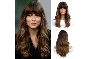 OUFEI 20 Cali długie kręcone włosy natura Ombre brązowe peruki dla kobiet naturalne włosy syntetyczne odporne na ciepło peruki na imprezę na co dzień cosplay