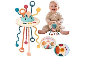 woollywink Giocattolo Bambino 1 anno, Giocattolo Montessori 1 anno nel Passeggino, Giocattolo sensoriale per Bambino 12-18 Mesi+, Giocattolo Educativo da Tirare a Forma di UFO per Sviluppare le