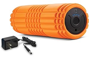 TRIGGERPOINT Grid Vibe Plus, Vibrating Foam Roller, Deep Tissue Muscle Massage, Cordless and Rechargeable, Orange, 12"/30cm