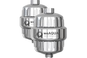 weAQUA Heavy Duty Shower Filter for Hard Water Chlorine Heavy Metals | Reduces Dry, Itchy Skin, Frizzy Hair for Softer Skin, Smoother Hair & a Healthier Scalp