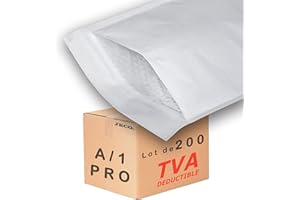 Jeco - Lot de 200 enveloppes à bulles d'air kraft blanches taille A/1 int.100 x 165 mm pochettes matelassées d'expédition PRO