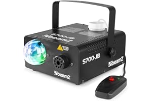 BeamZ S700-JB Machine à Fumée 700 Watts avec Lumière JellyBall, Télécommande Filaire et Sans Fil, Réservoir 250 ml, Préchauffage Rapide, Idéal pour Soirée DJ, Animation ou Mariage.