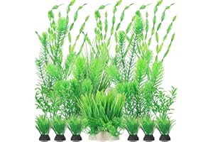 ‎BEGONDIS BEGONDIS 18 STÜCKE künstliche Aquarium alle grünen Pflanzen Set, künstliche Kunststoffpflanzen gefälschte Wasserpflanzen künstliche Fisch Tank Pflanzen für Aquarium Dekorationen