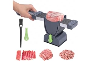 GUGXIOM Taglierina manuale per carne 17 in 1, spessore regolabile, 2 o 4 mm, in acciaio inox, frantumazione alimentare, non per carne congelata o