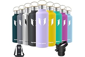Super Sparrow Borraccia Termica - Bottiglia Termica Senza Perdite - 350ml/500ml/620ml/750ml/1L - Senza BPA Borracce Bambini - Per Scuola, Sport, Campeggio, Palestra, Ciclismo - Con 2 Tappi