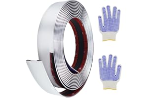 FAELNK Modanatura Adesiva Parete 5m Striscia Adesiva Cromata Finitura a Specchio Metallizzata Acciaio Inossidabile Argento Decorative per Pareti Porte Mobili Auto (30mm)