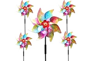 YITLA 5PCS Bird Scarers Windmills For Garden,Multicolour Reflective Bird Deterrent Windmill Pigeon Deterrent Windmills for Garden Windmills for Children (5PCS Color flash windmill)