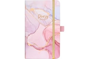 ARTFAN Pocket Diary 2024-2025 - A6 Diary 2024-2025 Week to View Diary from August 2024 - July 2025, Small Diary with Inner Pocket, Hardcover, Pen Holder, Elastic Binding - Pink