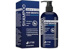 Uttse Biotin Hair Growth Shampoo für Herren: Natürliches Shampoo mit Teebaumöl, Ginseng, Minze, für Haarausfall und Ausdünnung, 10.1 Fl.Oz, Dunkelblau