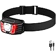 SuperFire Head Torch Rechargeable, Super Bright Headlamp, Water Resistant Powerful Headlight for Camping, Fishing, Running Lights for Runners, Adjustable Angle, 6 Modes, Red Lights, Long Runtime