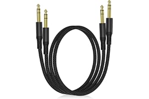Elebase 6,35mm TRS Instrumentkabel,Stereo Balanserad Ljudkabel 2-Pack 1M