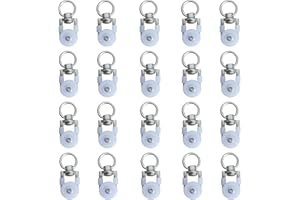 HOOBAO 20 rotoli di binari per tende,rulli di binario,rulli di bastone per tende scorrevoli, puleggia silenziosa, binario per tende per finestre a doppio binario, per binari per tende di Windows