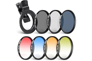 NEEWER 67 mm ND+CPL + zestaw filtrów efektowych z klamrą do obiektywu telefonu, filtr polaryzacyjny ND32, 6-punktowy filtr gwiazdowy, 4 stopniowane filtry kolorystyczne kompatybilne z iPhone 14 Pro