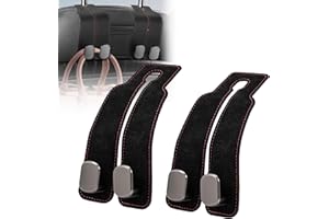 Debbery 2PCS Car Bag Hooks, Leather Car Seat Organiser Hooks, Multifunctional Back Seat Hooks for Headrest for Hanging Bags, Purses and Handbags