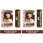 L'Oreal Paris Excellence Creme Nude Renkler Sa&ccedil; Boyası - 6U Nude Koyu Kumral (2 paketi)