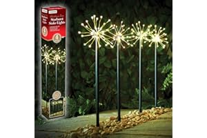 The Christmas Workshop 70369 LED Starburst Path Lights/Outdoor Christmas Lights / 50cm Tall Stake Lights / 4 Pack / 160 Warm White LED Light Bulbs