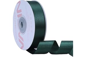VATIN Double Sided Dark Green Satin Ribbon Polyester 20mm X 23m(25 Yards) Perfect for Gift Wrapping,Hair Bow,Party Balloon Trimming, Cake Decoration Sewing and Other Craft Projects